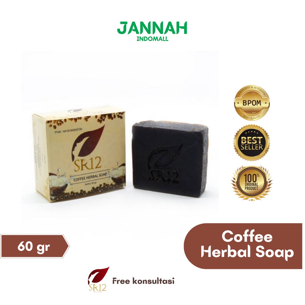 Coffee Herbal Soap SR12 Sabun Kopi Sabun Herbal Pembersih Wajah Flek Hitam Bekas Jerawat