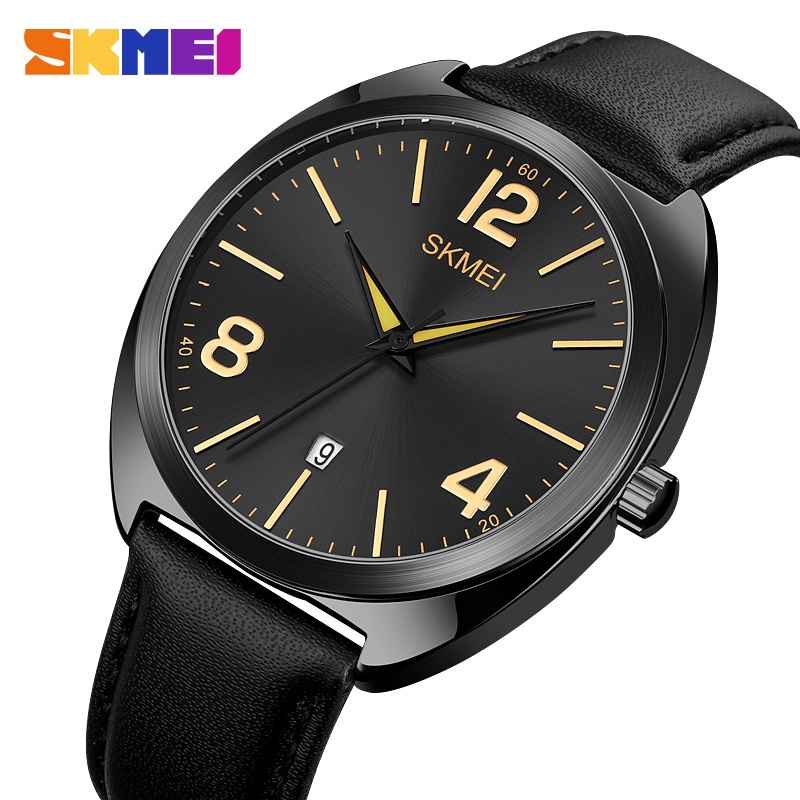 Jam Tangan Pria Analog Date SKMEI 1891 Leather Original SKMEI