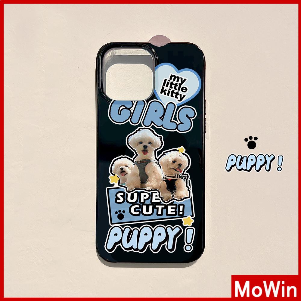 For iPhone 14 Pro Max iPhone Case TPU Soft Case Glossy Black Case Shockproof Protection Camera Cute Puppy Compatible For iPhone 13 Pro max 12 pro max 11 pro max xr 7plus xs max 7 8
