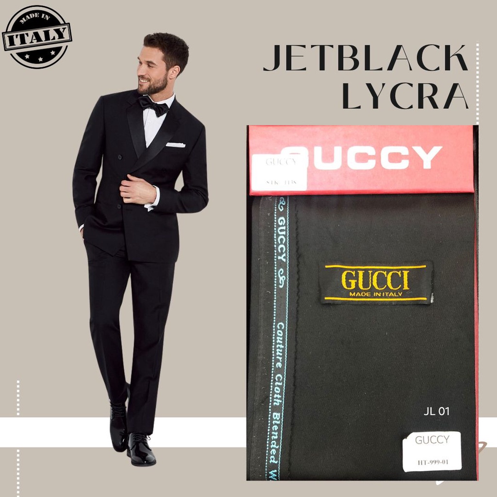 [JL] BAHAN KAIN JAS JETBLACK LYCRA / BAHAN KAIN JAS HITAM HALUS / SEMIWOOL JAS FORMAL/ BAHAN JAS/ BA
