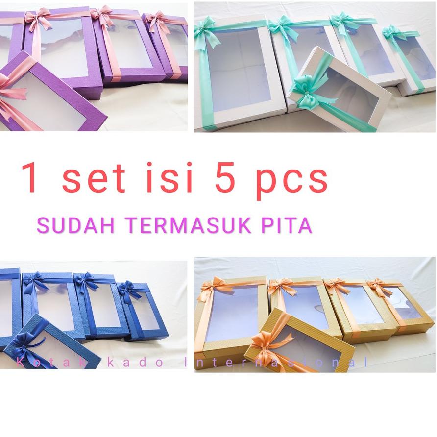 

Terjangkau ! Kotak Hantaran Pernikahan Seserahan Lengkap HEMAT 1 set isi 5 pcs ada 8 warna Stok simpanan kado 정