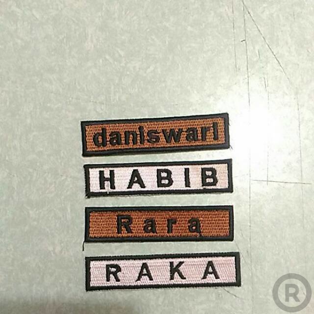 

[FULL BORDIR] Name tag Custom [ baris] Bordir Nama Custom