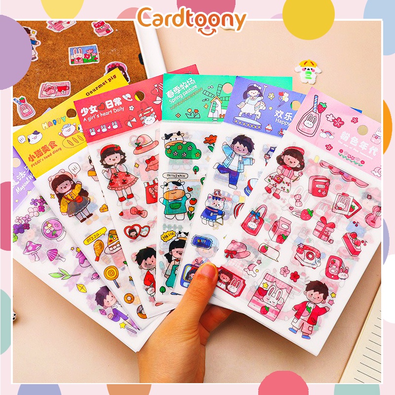 

Sticker Aesthetic DIY Dekorasi Stationery Kartun Lucu Imut Anak Student stiker