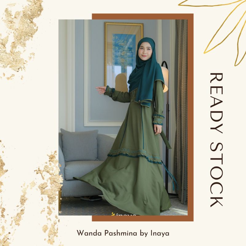 Gamis Syari Terbaru Set hijab Pashmina Wanda Syari by Inaya Exclusive