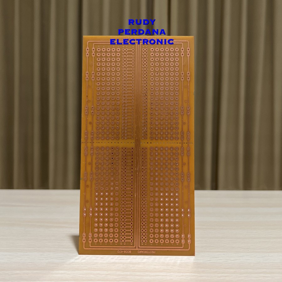 PCB TITIK LUBANG IC TRANSISTOR PROTOTYPE SINGLE LAYER 16.7 CM x 8.5 CM