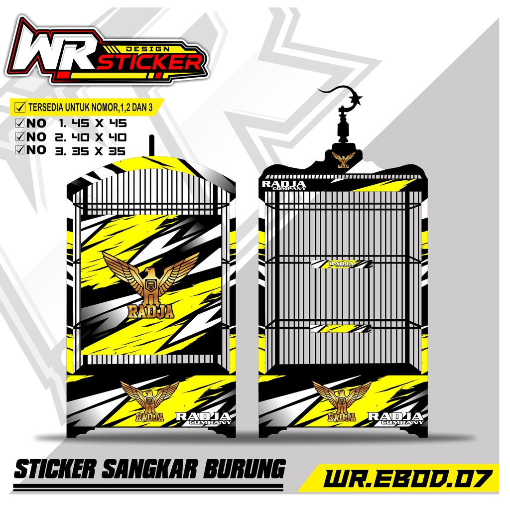 Sticker Decal Ebod kotak Stiker dekal sangkar Burung kotak Model Bnr Kosan Oriq jaya WR 07 EBOD JAYA