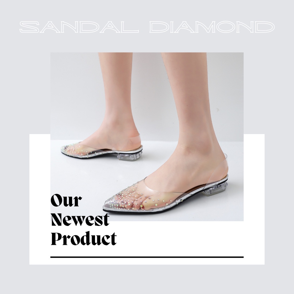 [COD] 0001 SANZEIL Diamond Flat Shoes 3cm 7cm