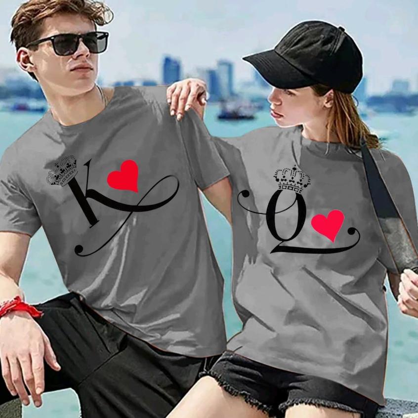 BAJU COUPLE PASANGAN-KAOS COUPLE PASANGAN  MOTIF SABLON KQ-COUPLE MODEL KOREA "VI.31Oc22w"