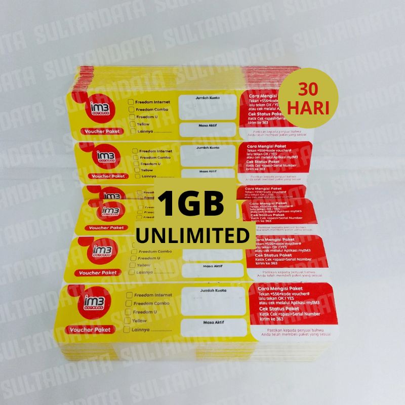 VOUCHER INDOSAT 1GB UNLIMITED (1 GB + 4.5 Apps)