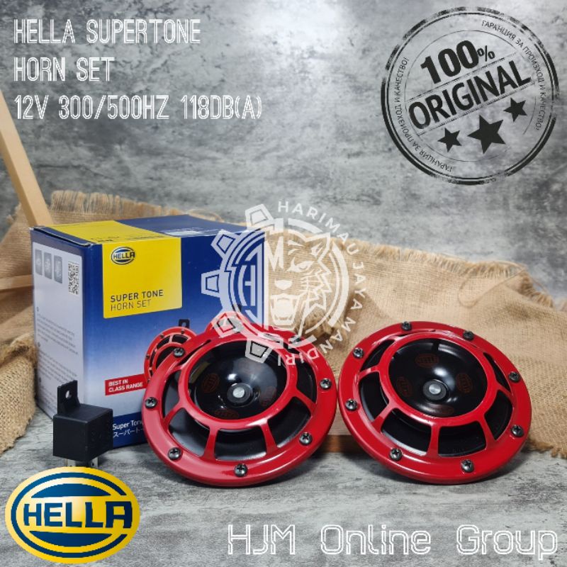 KLAKSON HELLA SUPERTONE - HORN SET SUPER TONE HELLA 12V RED