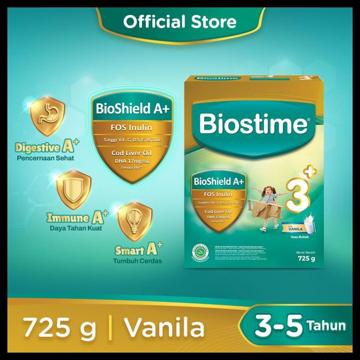 Biostime 3+ Vanilla 725Gr Susu Pertumbuhan Anak 3-5 Tahun 1 Box