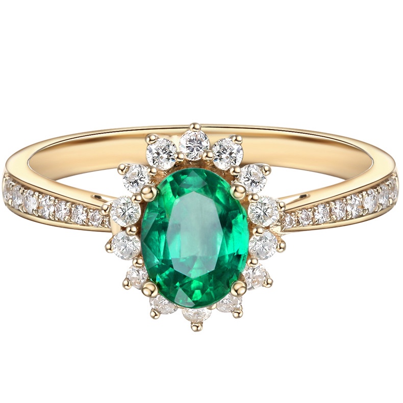 Goldkingdom Perhiasan Fashion Emas Asli Kadar 375 Bangkok Aksesoris Ready Stock Perempuan Cincin Permata Warna Yang Dapat Disesuaikan Dengan Cincin Berlian in 18-karat Emas emerald