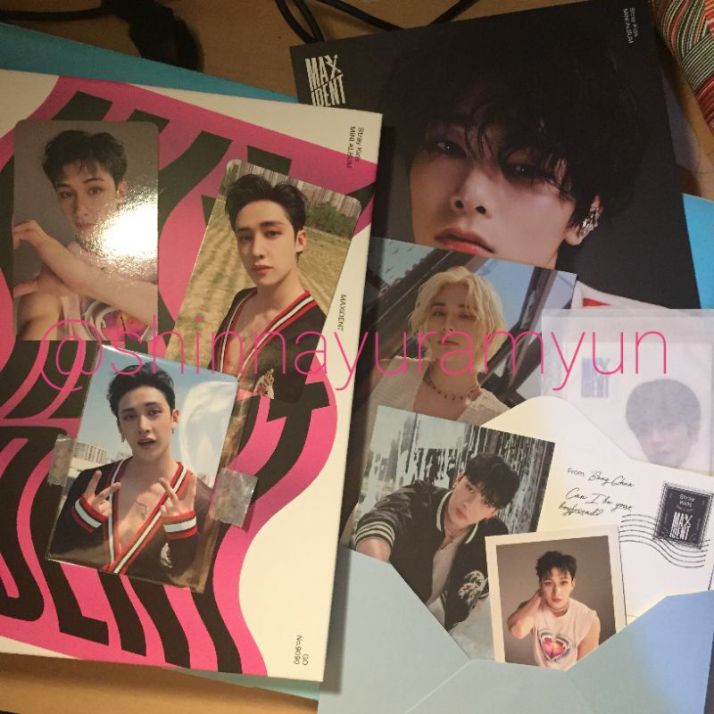 sharing maxident stray kids official - mini poster i.n, (BOOKED) mini fp hyunjin, face sticker seung