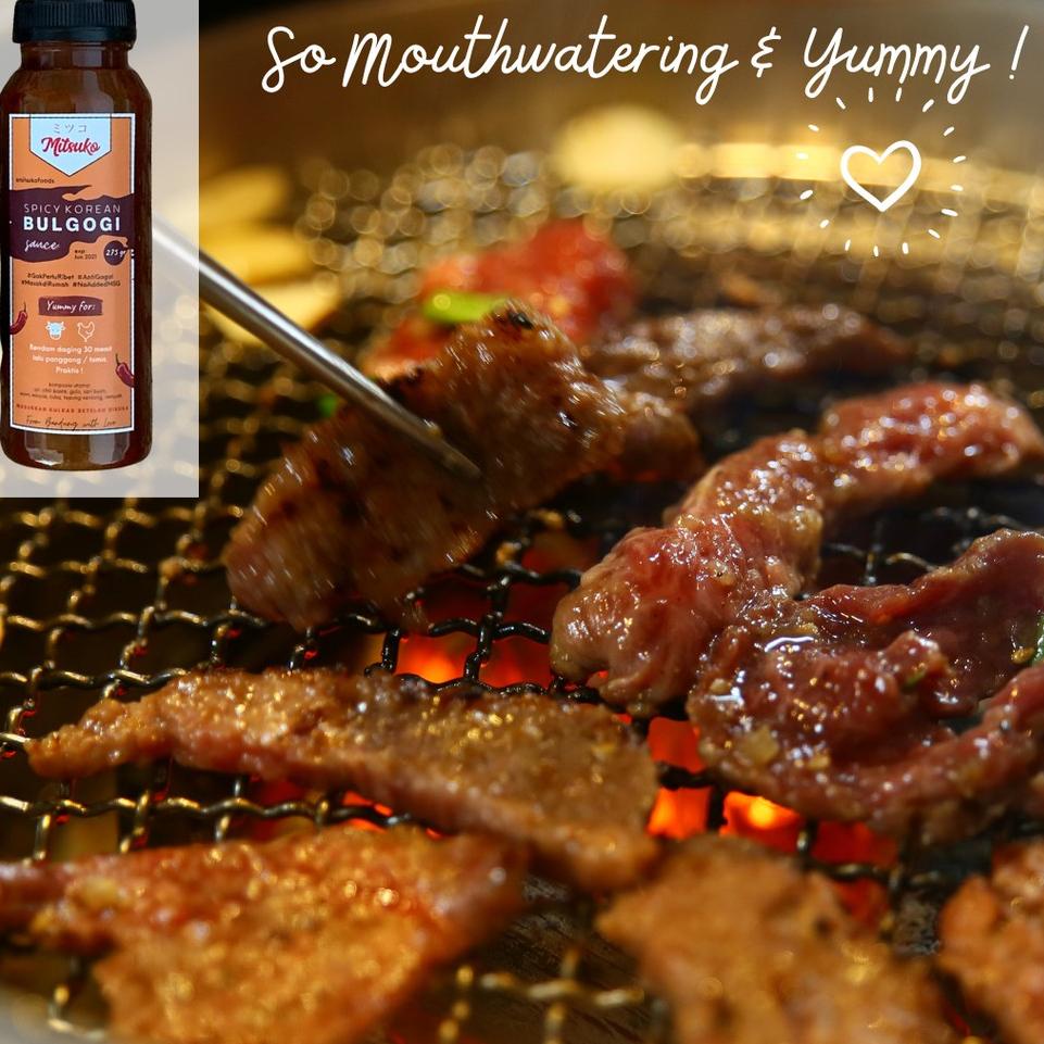 

Terbaru.. Korean Bulgogi Sauce 275 gr MITSUKO halal PIRT - saus saos rendam gochujang saos marinasi 800gr daging enak praktis Korean BBQ resto EEW