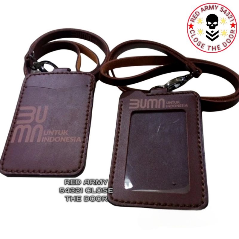 

Holder ID Card - Tali Lanyard Nametag Logo BUMN Warna Coklat