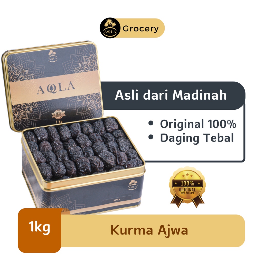 

Kurma Ajwa Madinah Original 100% Daging Tebal - 1000g