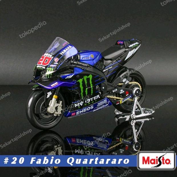 2021 Diecast Miniatur Fabio Quartararo #20 Monster Yamaha M1 MotoGP