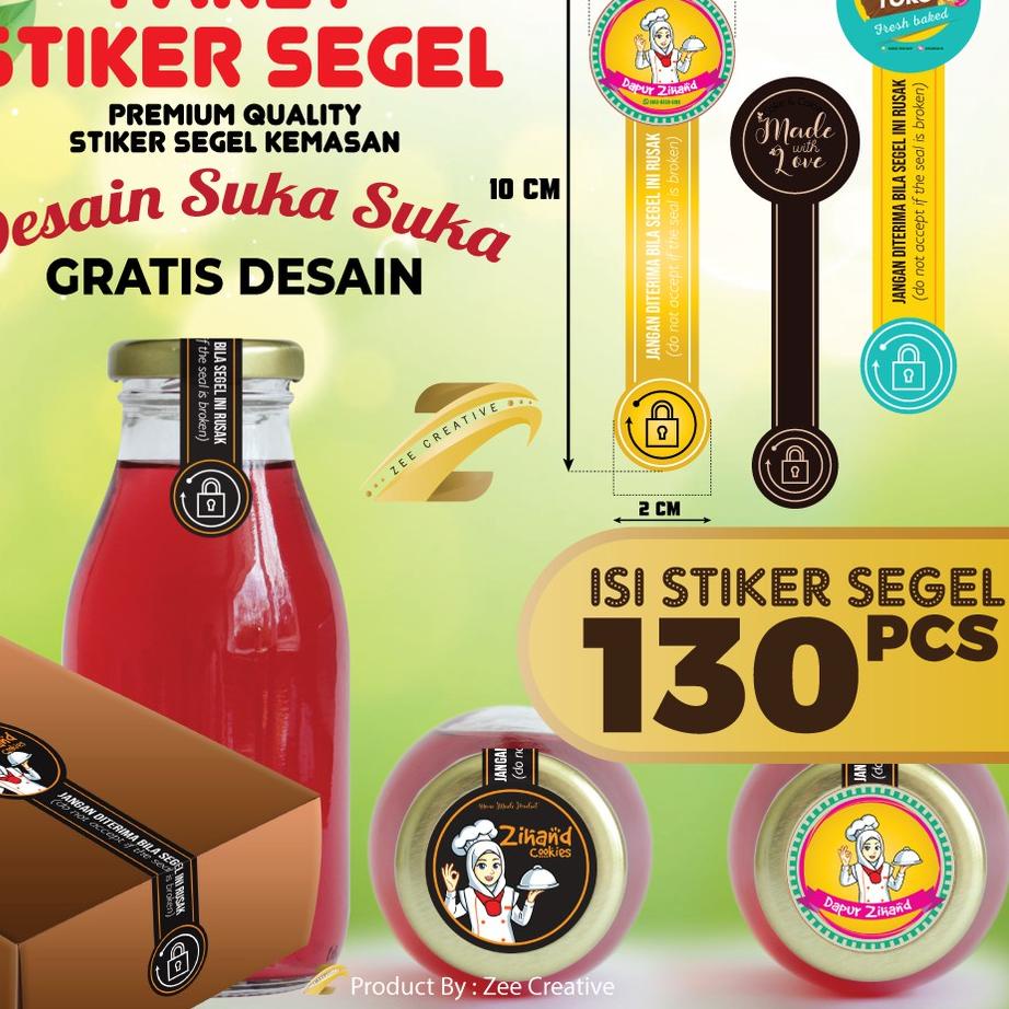 

Special Stiker Segel Label Botol dan Packaging Produk UMKM dan OLshop Isi 130 pcs ,.
