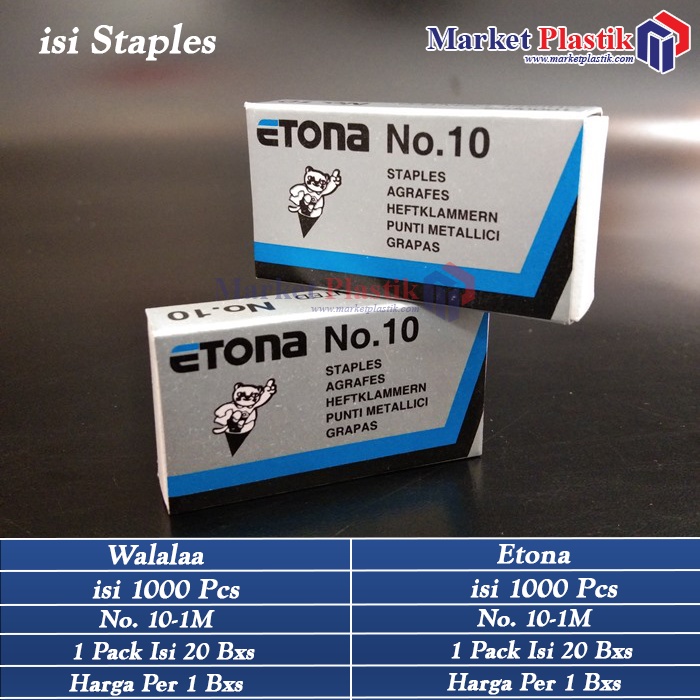 

ISI STAPLES NO 10 ETONA ISI 1000PCS ISI STAPLER HEKTER REFILL STAPLES