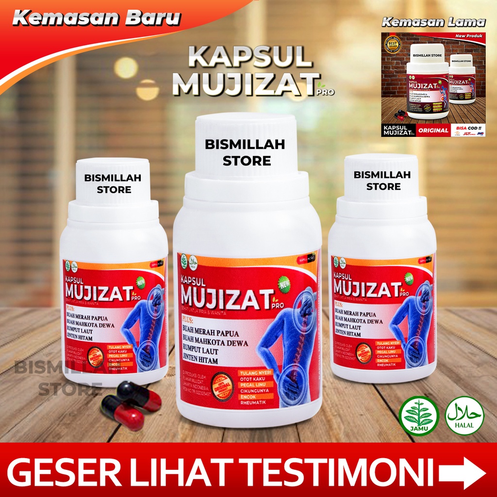 MUJIZAT isi 14 28 56 84 KAPSUL TERMURAH TERLARIS 100% ASLI ORIGINAL TERBUKTI TIDAK ORIGINAL UANG KEM