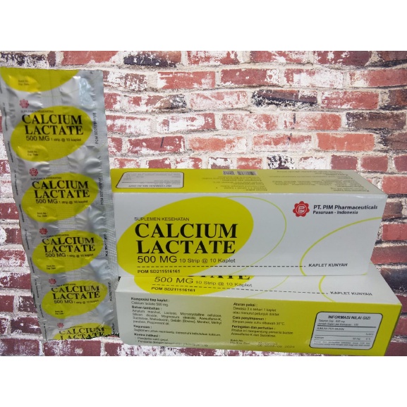 (PIM BOX) CALCIUM LACTATE 500MG MERK PIM PER BOX