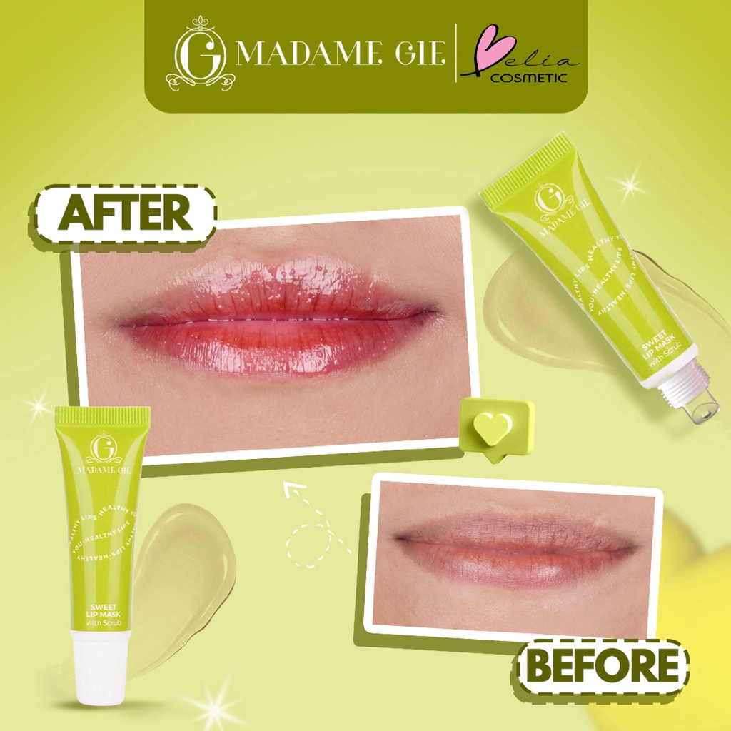 ❤ BELIA ❤ Madame Gie Sweet Lip Mask - Masker Scrub Bibir Cerah (✔BPOM)