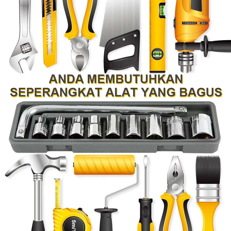 Tool Kit 10 In 1 Set Kunci Sock Pas SHOCK Sok kenmaster Sok Obeng Alat Bengkel Set