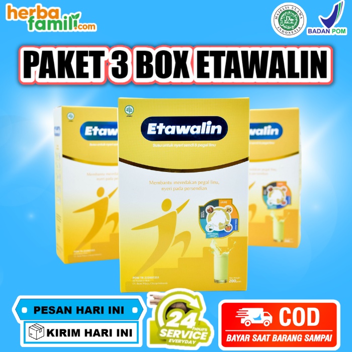 

Susu Etawalin Original Ori 3 Box- Susu Etawa Bubuk Atasi Nyeri Pinggang Sendi Lutut Osteoarthritis Rematik Asam Urat Osteoporosis Aman Alami Halal BPOM Isi 200 gr