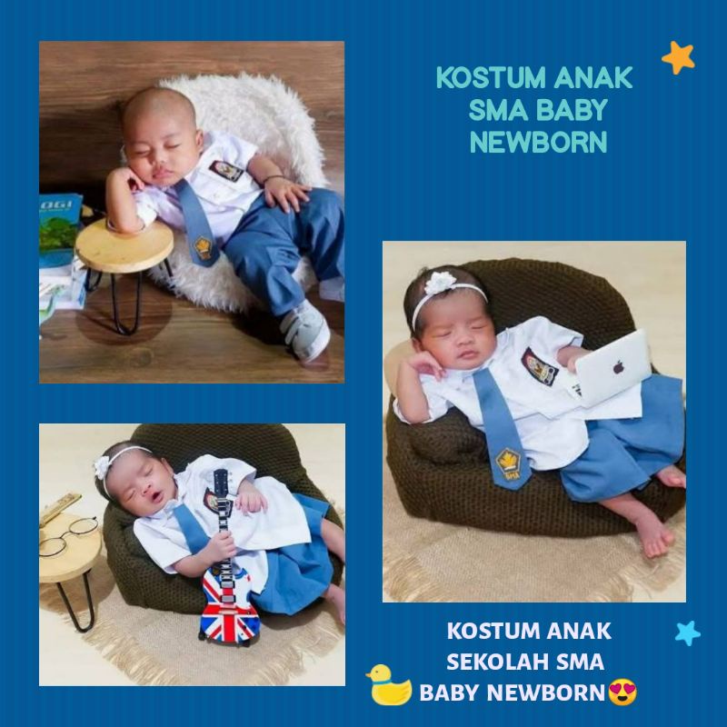 KOSTUMBAYITEMASMA KOSTUM SMA BABY NEWBORN KOSTUM TEMA SMA UNTUK PROPERTI PHOTOSHOOT BABY NEWBORN KOS
