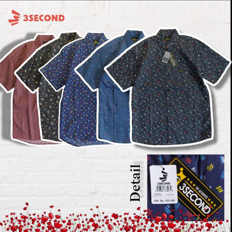 kemeja Pria Dewasa 3 Second Original/kaos Krah Dewasa murah