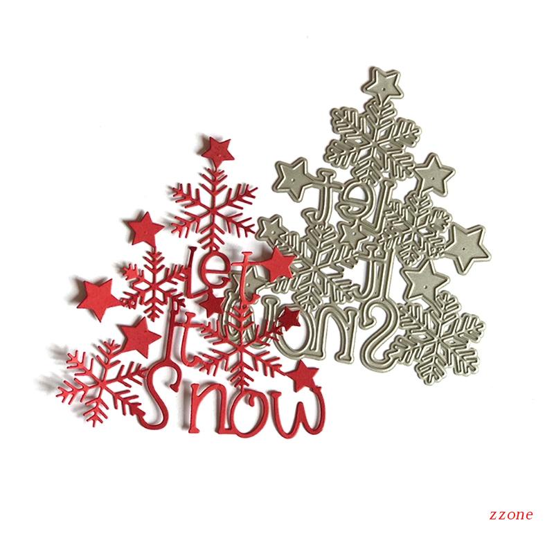 Cetakan Stensil Cutting Dies Motif Pohon Natal Snowflake Bahan Metal Untuk Scrapbook / Craft DIY / Embossing