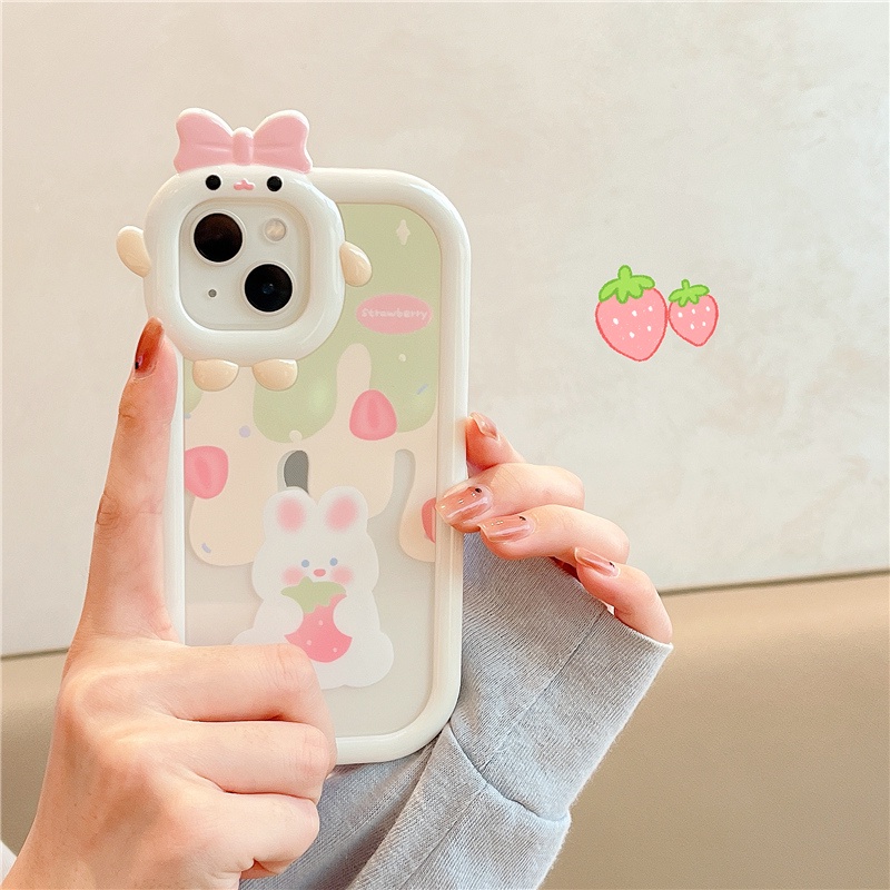 Soft Case Desain Kucing 3D Aksen Pita Untuk iPhone 11 12 13 14 Pro Max 6s 6 Plus 7 8 Plus XR X XS Max SE 2020 2022 14 Plus