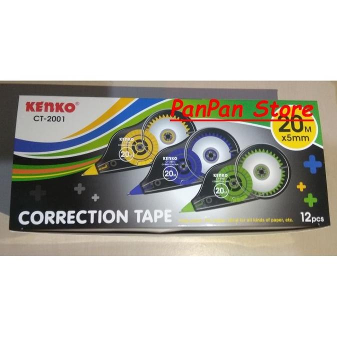 

(COD) Correction Tape Kenko CT 2001 (Tipe ex Kertas) 20 m - 1 LUSIN BERKUALITAS Kode 1139