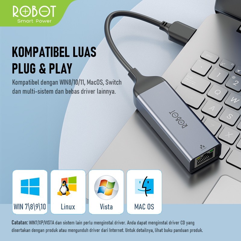 Robot EA20 USB Ethernet/LAN Adapter USB 3.0 1000Mbps