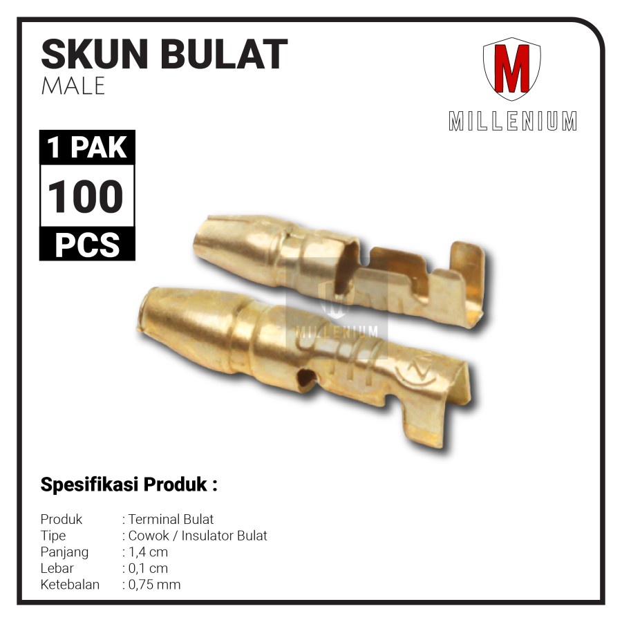 TERMINAL SKUN BULAT COWOK 184 / MALE LAKI H-2782 / PAKET 100PCS