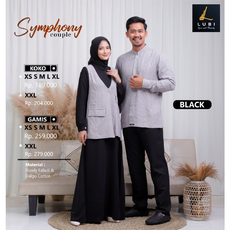 Gamis Couple Lubi SYMPHONY Black - Maroon - Purple Koko Dan Gamis Lubi