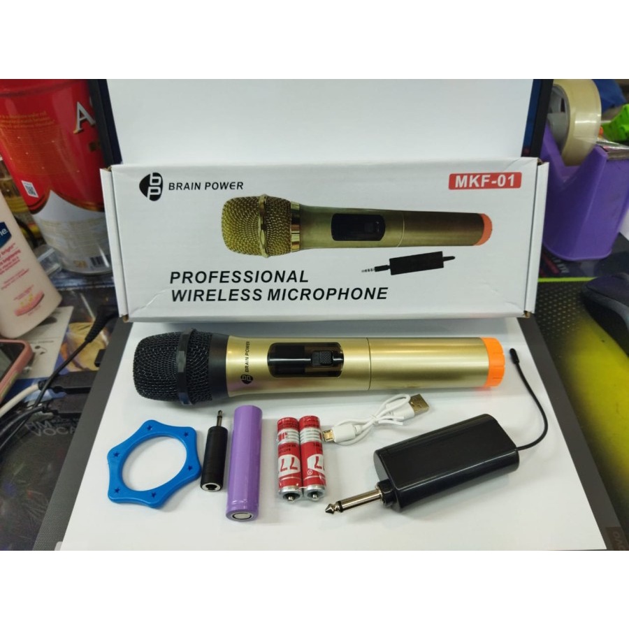 Mikrofon Wireless Brain Power MKF-01 / Single Mic Wireless Berkualitas BERGARANSI RESMI