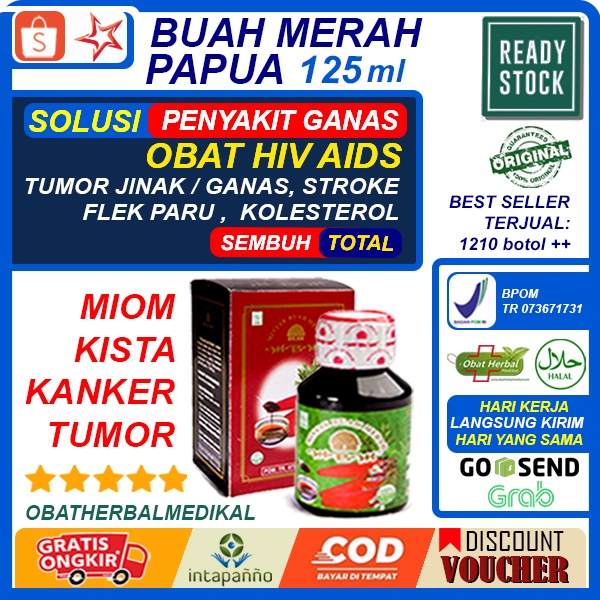 Buah Merah Papua Obat Miom Kista Kanker Tumor HIV AIDS MBM TBC Paru Paru Perokok Stroke Asli 125ML