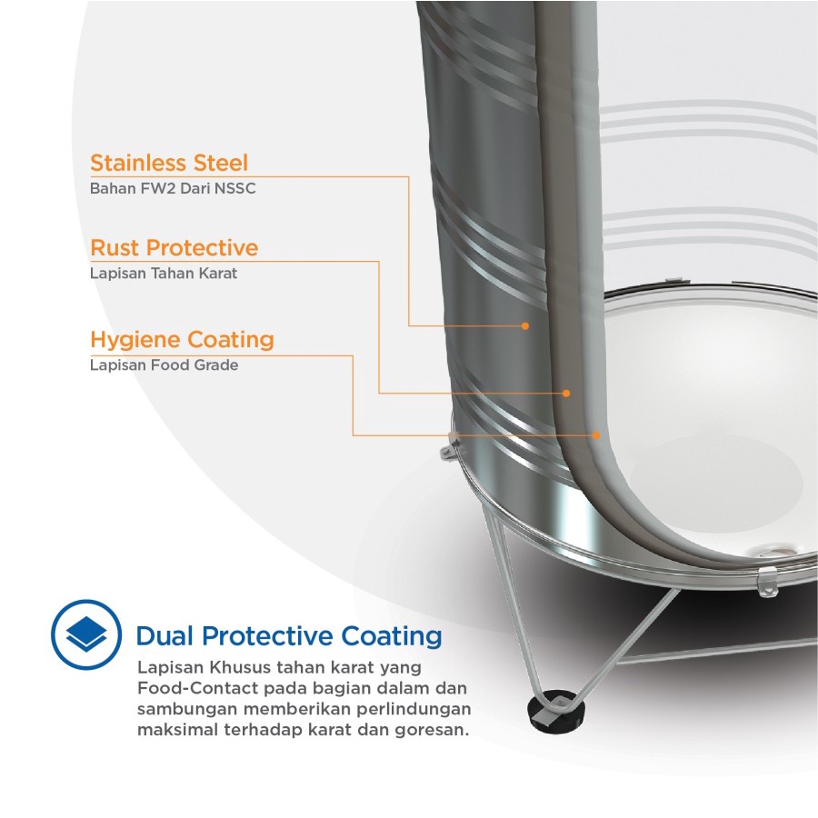 Tangki Air Penguin Stainless TBSK 1000 STAINLESS STEEL / Toren Air / Tandon Air