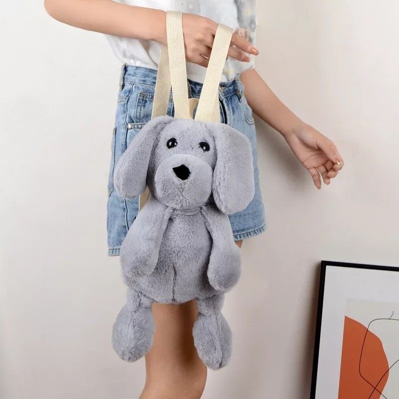 selempang rante beruang bulu curly velveteen / tas beruang bulu curly