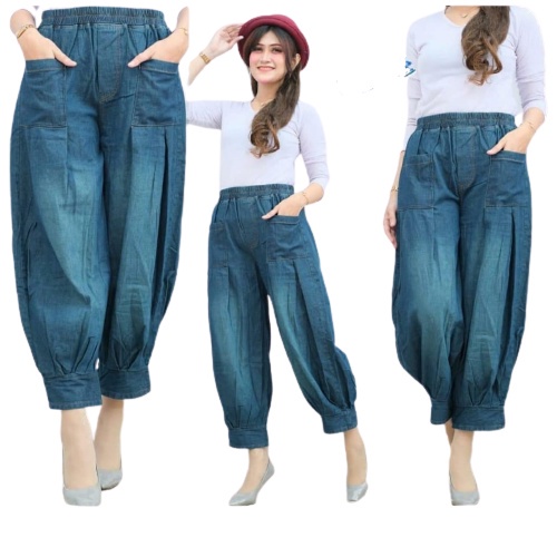 Celana Santai Pinggang Karet | Baggy Pants Wanita