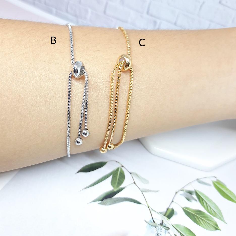 Gelang Serut Rhodium Xuping Premium Anak Perhiasan Lapis Emas Asli - BB462 ‑ GKW.18Oc22r