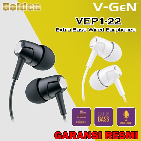 VGEN V-GeN VEP1-22 Wired Earphone Headset Premium Sound Resmi