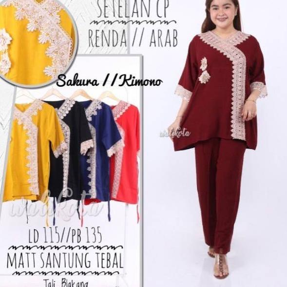 "SN.18Oc22d" stelan cp standar&jumbo renda arabia sakura kimono