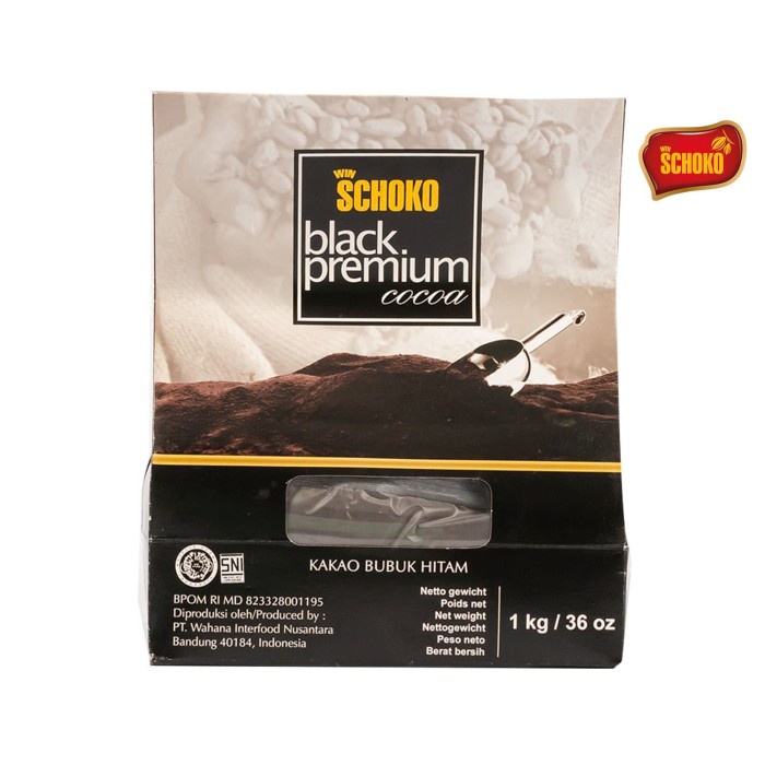 

ORIGINAL MURAH SCHOKO Black Premium Cocoa Powder - 1 Kg / Low Fat 10/12 / Jet Black