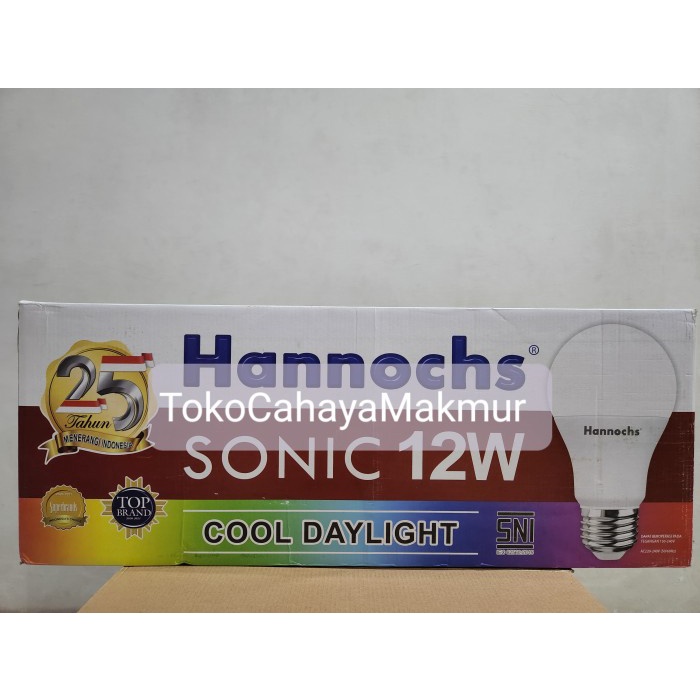 Lampu Bohlam LED Sonic 12w 12watt Hannochs Cahaya Putih 1 DUS 100Pcs