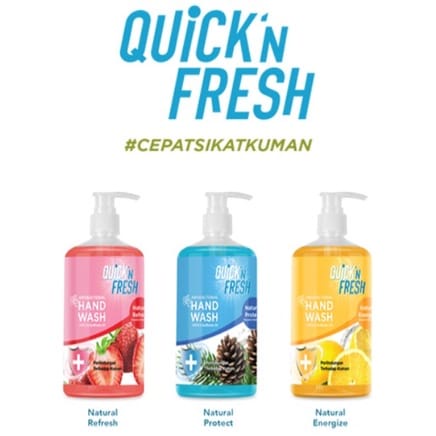 QUICK N FRESH HAND WASH 500ML free hand gel 100ml(buy 1 get 1)