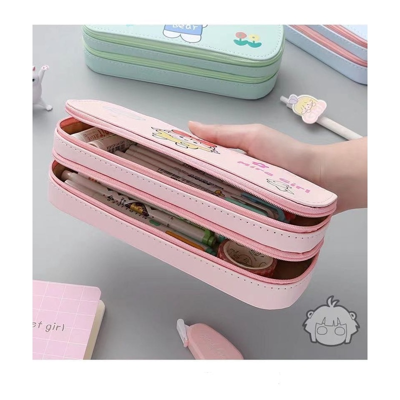 Tempat Kotak Pensil Anak Sekolah Karakter Lucu unik 2 Tingkat CS011