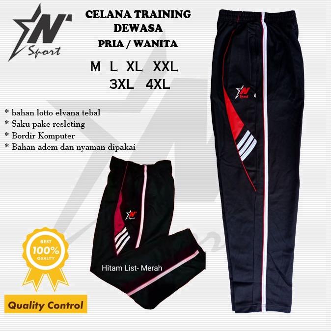 ㅀ Celana olahraga panjang pria wanita training trening sport lari joging senam original hitam keren 
