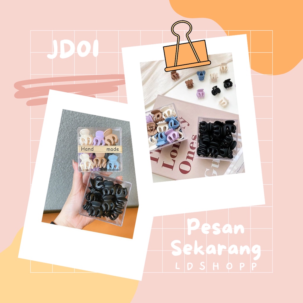 LDS Jedai Rambut Kim Ji-soo Jepit Rambut Poni Mini Wanita Korea Kotak Isi 10 Pcs Jepit Rambut Lucu Import